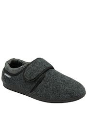 Dunlop Grey Touch Fastening Full Mens Slippers - Image 1 of 4