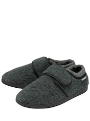 Dunlop Grey Touch Fastening Full Mens Slippers - Image 2 of 4
