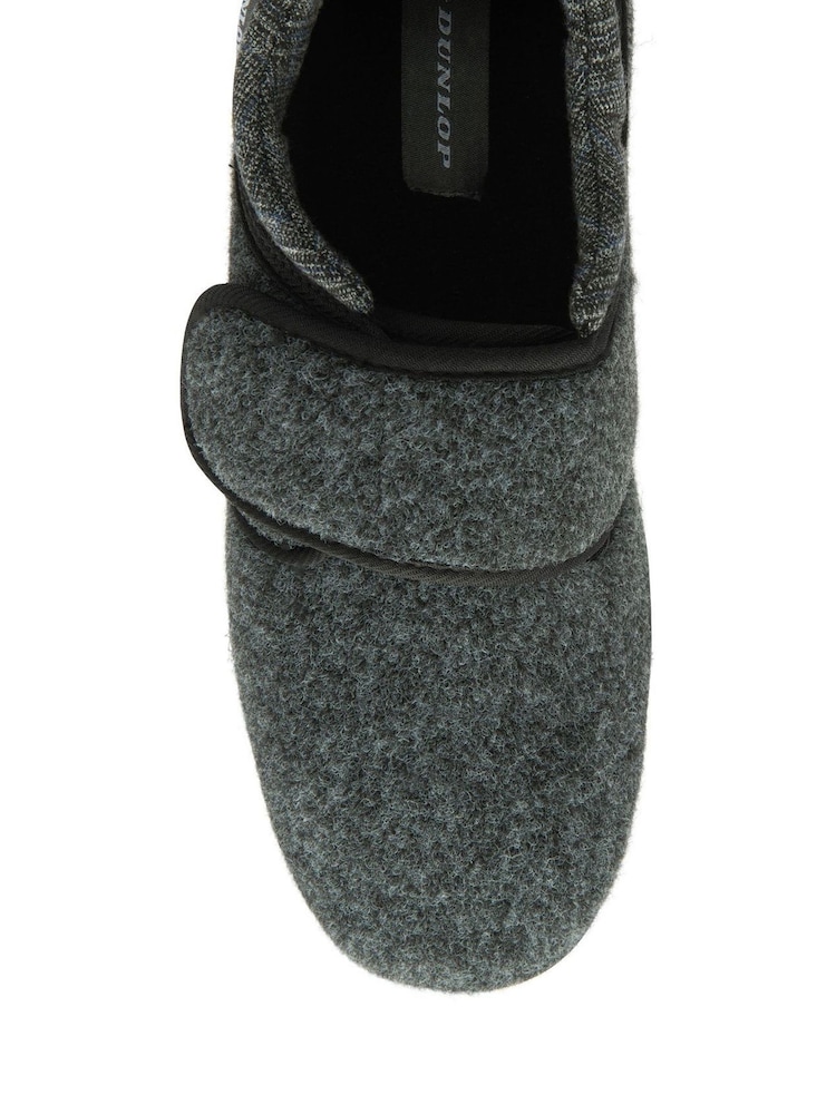 Dunlop Grey Touch Fastening Full Mens Slippers - Image 4 of 4