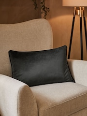 Black 40 x 59cm Matte Velvet Cushion - Image 1 of 5