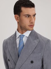 Reiss Sky Blue Ravenna Silk Blend Textured Tie - Image 2 of 5