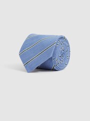 Reiss Sky Blue Ravenna Silk Blend Textured Tie - Image 3 of 5