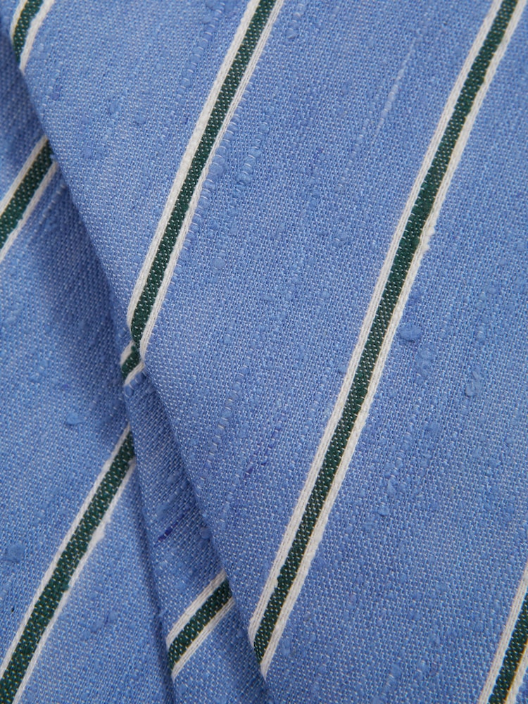 Reiss Sky Blue Ravenna Silk Blend Textured Tie - Image 5 of 5