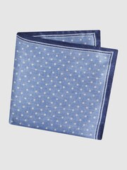 Reiss Sky Blue Vecchia Silk Polka Dot Pocket Square - Image 4 of 5