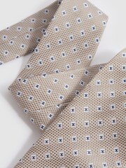 Reiss Oatmeal Apollinare Silk Blend Floral Print Tie - Image 3 of 5