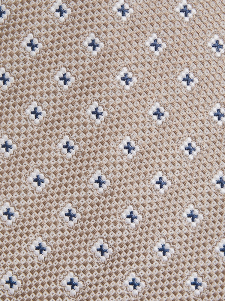 Reiss Oatmeal Apollinare Silk Blend Floral Print Tie - Image 5 of 5