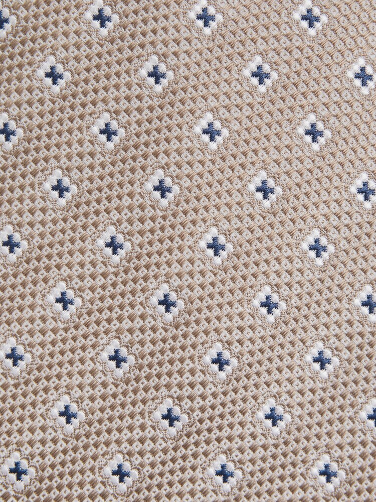 Reiss Oatmeal Apollinare Silk Blend Floral Print Tie - Image 5 of 5 Reiss Oatmeal Apollinare Silk Blend Floral Print Tie - Image 5 of 5