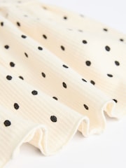 White Spot Baby Peplum Rib Top and Shorts 2 Piece Set - Image 5 of 8