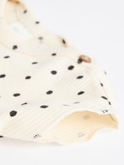 White Spot Baby Peplum Rib Top and Shorts 2 Piece Set - Image 6 of 8