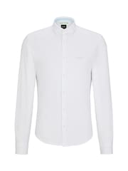 BOSS White Biado Button Down Collar Long Sleeve Shirt - Image 6 of 6