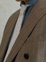 Reiss Cream Lorenzo Silk Blend Textured Polka Dot Tie - Image 2 of 5