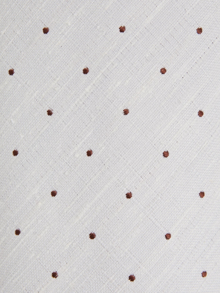 Reiss Cream Lorenzo Silk Blend Textured Polka Dot Tie - Image 5 of 5