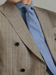 Reiss Sky Blue Trevi Silk Blend Textured Floral Print Tie - Image 2 of 5