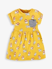 JoJo Maman Bébé Lion & Tiger Print Drop Shoulder Dress - Image 3 of 4