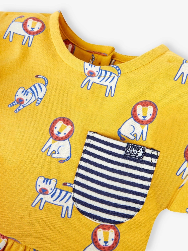 JoJo Maman Bébé Lion & Tiger Print Drop Shoulder Dress - Image 4 of 4