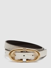 Reiss Cream Bailey Horseshoe Belt - Image 1 of 4