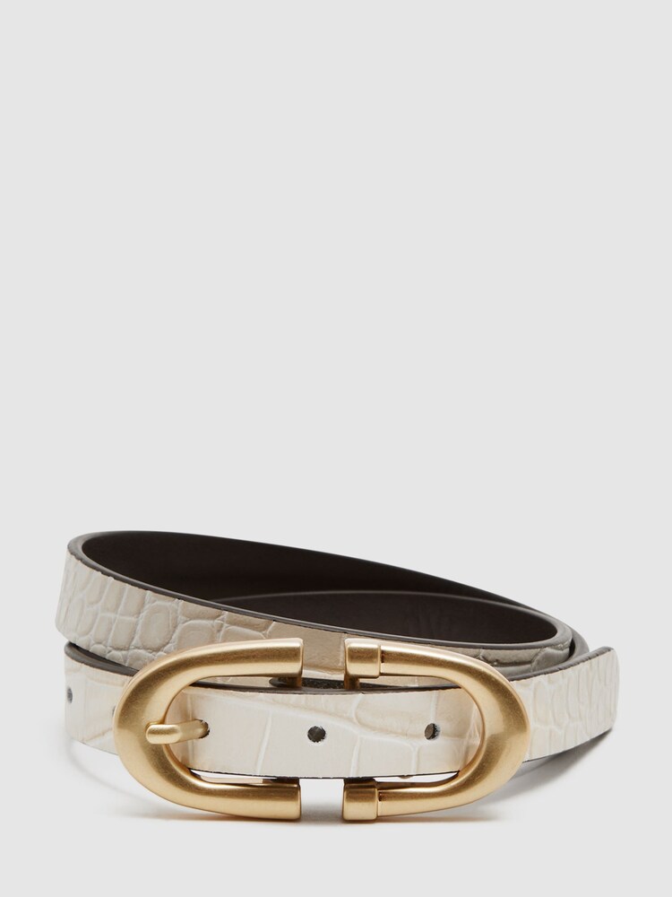 Reiss Cream Bailey Horseshoe Belt - Image 1 of 4