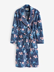 Cath Kidston Navy Floral Print 100% Cotton Poplin Robe - Image 5 of 5