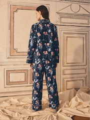 Cath Kidston Navy 100% Cotton Poplin Button Through Pyjamas - Image 2 of 7