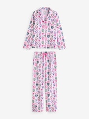 Cath Kidston Lilac Purple Rosette Print 100% Cotton Poplin Button Through Pyjamas - Image 19 of 21
