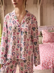 Cath Kidston Lilac Purple Rosette Print 100% Cotton Poplin Button Through Pyjamas - Image 2 of 21