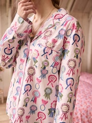 Cath Kidston Lilac Purple Rosette Print 100% Cotton Poplin Button Through Pyjamas - Image 3 of 21