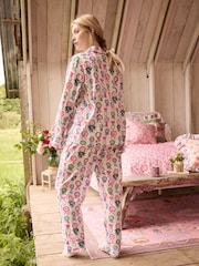 Cath Kidston Lilac Purple Rosette Print 100% Cotton Poplin Button Through Pyjamas - Image 4 of 21