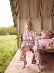 Cath Kidston Lilac Purple Rosette Print 100% Cotton Poplin Button Through Pyjamas - Image 7 of 21