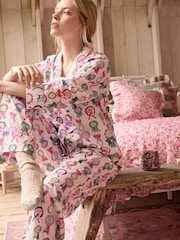 Cath Kidston Lilac Purple Rosette Print 100% Cotton Poplin Button Through Pyjamas - Image 8 of 21