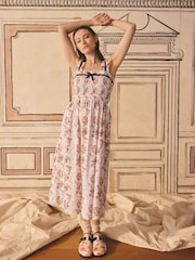Cath Kidston Pink Floral 100% Cotton Poplin Slip Dress - Image 1 of 4