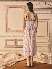 Cath Kidston Pink Floral 100% Cotton Poplin Slip Dress - Image 2 of 4