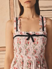 Cath Kidston Pink Floral 100% Cotton Poplin Slip Dress - Image 3 of 4
