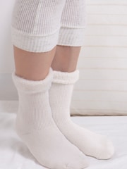 Totes Natural Ladies Brushed Thermal Bed Socks 2 Pack - Image 3 of 5