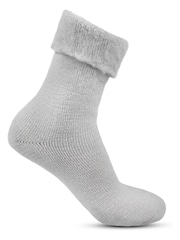 Totes Natural Ladies Brushed Thermal Bed Socks 2 Pack - Image 4 of 5