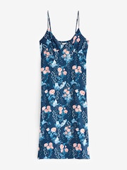 Cath Kidston Navy Floral Woven Viscose V-Neck Slip - Image 7 of 8