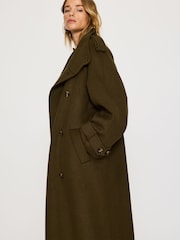 Anthropologie Green Funnel-Neck Wool-Blend Maxi Coat - Image 5 of 5