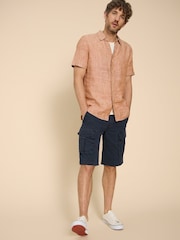 White Stuff Blue 100% Cotton Halsall Cargo Shorts - Image 1 of 4