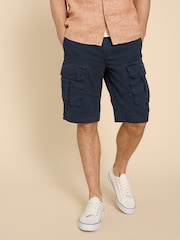 White Stuff Blue 100% Cotton Halsall Cargo Shorts - Image 2 of 4