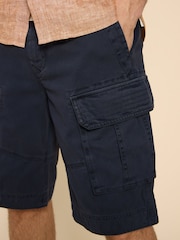 White Stuff Blue 100% Cotton Halsall Cargo Shorts - Image 4 of 4