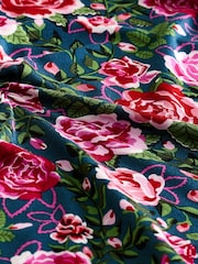 Cath Kidston Green Rose Jersey Viscose Frill Pyjamas Shorts Set - Image 8 of 8