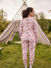 Cath Kidston Pale Pink Floral 100% Cotton Henley Pyjamas - Image 2 of 13