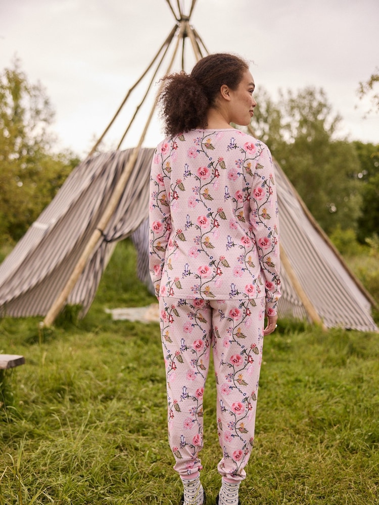 Cath Kidston Pale Pink Floral 100% Cotton Henley Pyjamas - Image 2 of 13 Cath Kidston Pale Pink Floral 100% Cotton Henley Pyjamas - Image 2 of 13