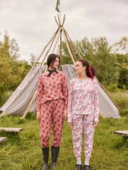 Cath Kidston Pale Pink Floral 100% Cotton Henley Pyjamas - Image 7 of 13