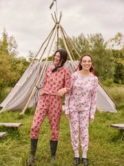 Cath Kidston Pale Pink Floral 100% Cotton Henley Pyjamas - Image 8 of 13