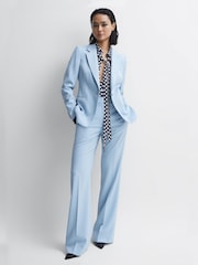 Reiss Navy/White Ezra Polka Dot Long Sleeve Neck Tie Blouse - Image 3 of 5