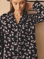 Cath Kidston Black Monsters 100% Cotton Poplin Button Through Pyjamas - Image 3 of 7