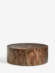 French Connection Brown Oxidised Hua Drum Coffee Table - Image 3 of 4
