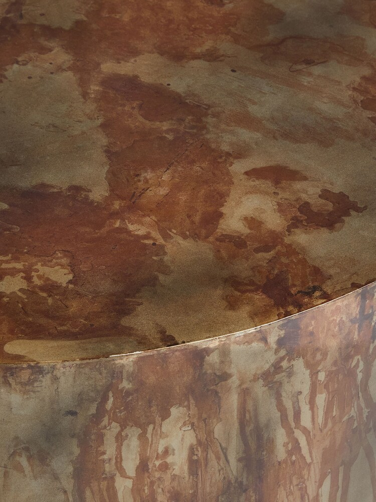 French Connection Brown Oxidised Hua Drum Coffee Table - Image 4 of 4