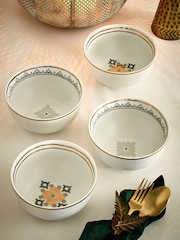 Set of 4 White Aliya Bowls - Image 1 of 5