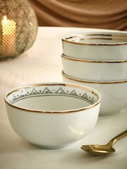 Set of 4 White Aliya Bowls - Image 3 of 5